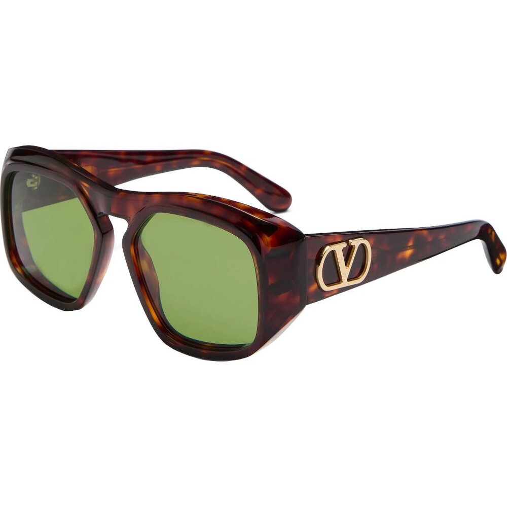 NEW VALENTINO SUNGLASSES HAVANA/GREEN GEOMETRIC WOMEN EYEWEAR VALENTINO VLS-179B